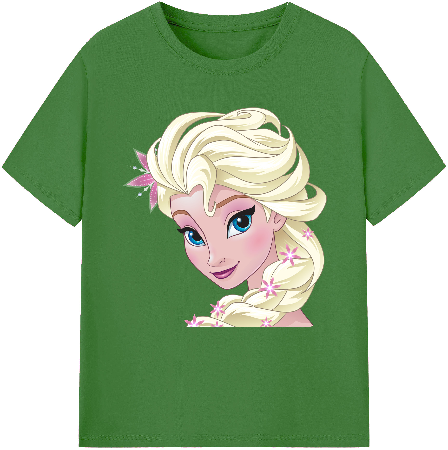 （画像用） アナと雪の女王 アンナ エルサ Frozen Anna Elsa レディースカジュアルプリントTシャツ（綿100％）